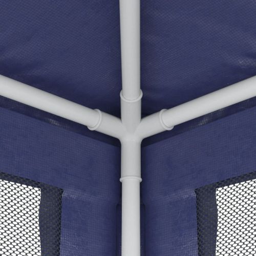 Парти палатка с 4 мрежести странични стени, синя, 3x4 м, HDPE