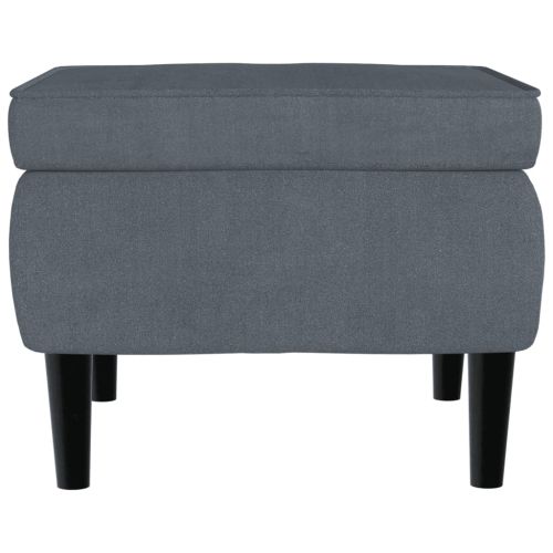 Фотьойл Wingback с табуретка, тъмносив, кадифе
