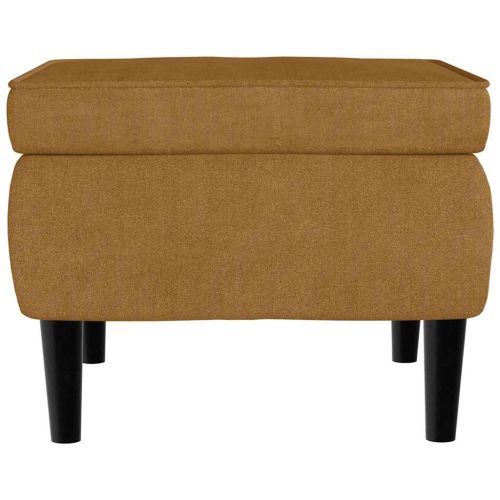 Фотьойл Wingback с табуретка, кафява, кадифе