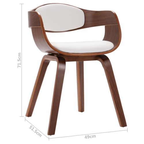 Трапезни столове, 4 бр, извито дърво и изкуствена кожа