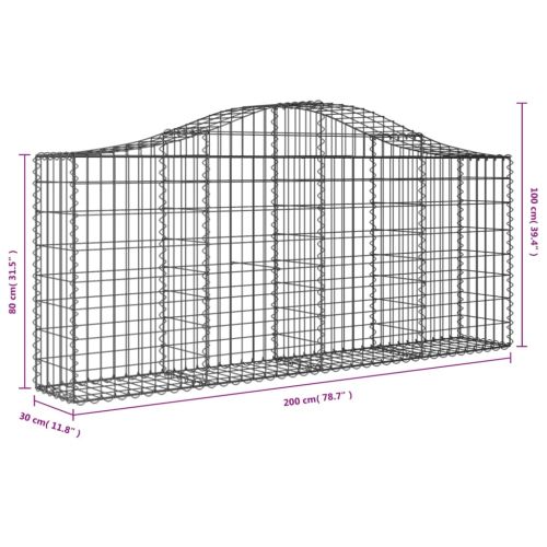 Габионни кошници арка 14 бр 200x30x80/100 см поцинковано желязо