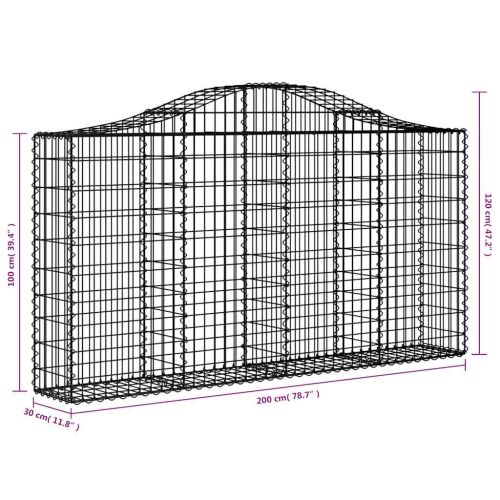 Габионни кошници арка 12 бр 200x30x100/120см поцинковано желязо