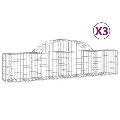 Габионни кошници арка 3 бр 200x30x40/60 см поцинковано желязо
