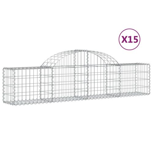 Габионни кошници арка 15 бр 200x30x40/60 см поцинковано желязо