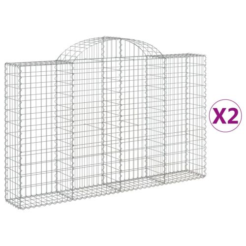 Габионни кошници арка 2 бр 200x30x120/140см поцинковано желязо