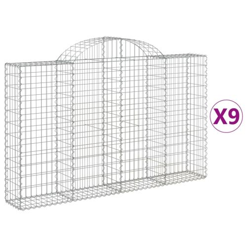Габионни кошници арка 9 бр 200x30x120/140 см поцинковано желязо