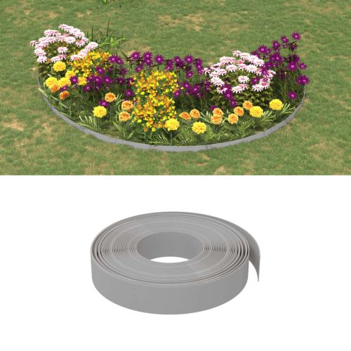 Градински кантове, 2 бр, сиви, 10 м, 10 см, полиетилен