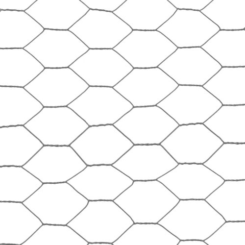Кокошкарска мрежа, стомана с PVC покритие, 25х0,75 м, сива