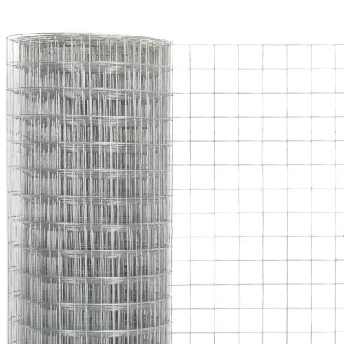 Кокошкарска мрежа, поцинкована стомана, 10x1,5 м, сребриста