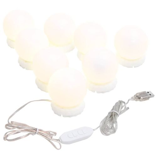 Стенно огледало с LED лампи 50x100 см стъкло правоъгълно