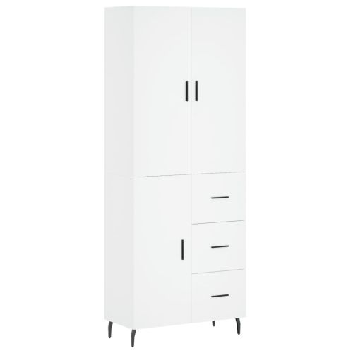 Висок шкаф, бял, 69,5x34x180 см, инженерно дърво