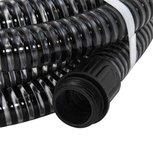Смукателен маркуч с месингови съединители черен 1,1" 15 м PVC