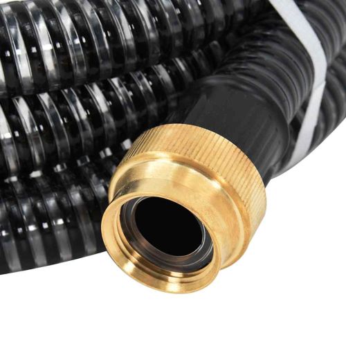 Смукателен маркуч с месингови съединители черен 1,1" 20 м PVC