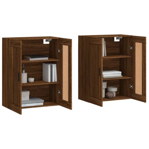 Стенни шкафове, 2 бр, кафяв дъб, инженерно дърво