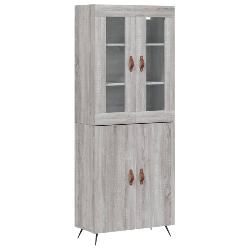 Висок шкаф, сив сонома, 69,5x34x180 см, инженерно дърво