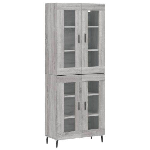 Висок шкаф, сив сонома, 69,5x34x180 см, инженерно дърво