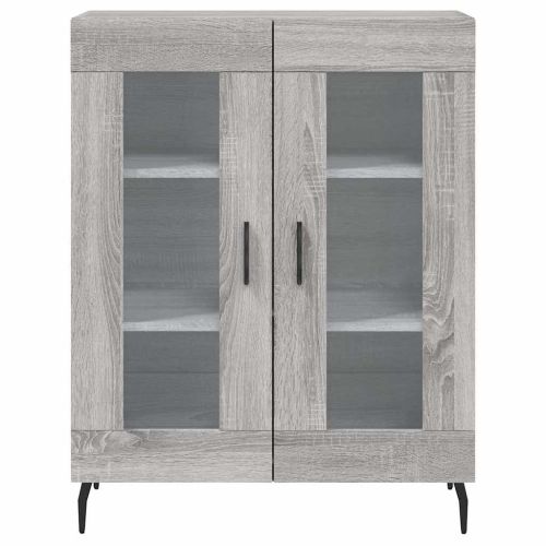 Висок шкаф, сив сонома, 69,5x34x180 см, инженерно дърво