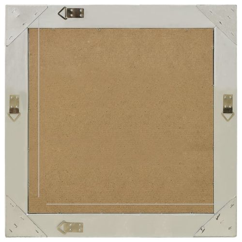 Стенно огледало, бароков стил, 60x60 см, сребристо