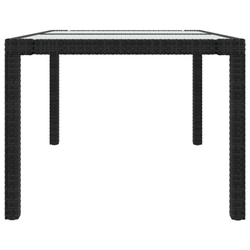 Градински комплект с възглавници, 5 части, черен полиратан