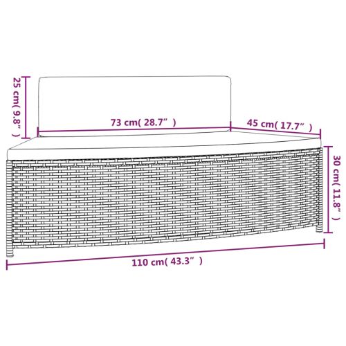 Спа пейки с възглавници 2 бр черни полиратан