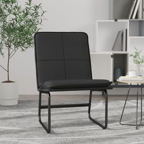 Стол шезлонг, черен, 54x75x76 см, изкуствена кожа