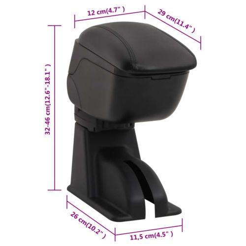 Подлакътник за кола черен 12x29x(32-46) см ABS