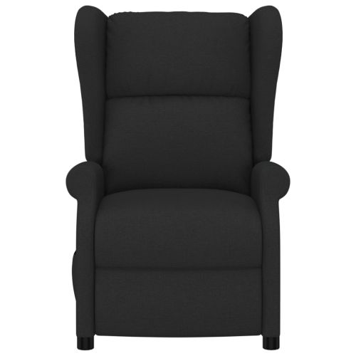 Wingback електрически реклайнер стол, черен, текстил