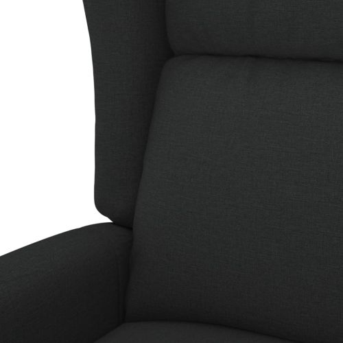 Wingback електрически реклайнер стол, черен, текстил
