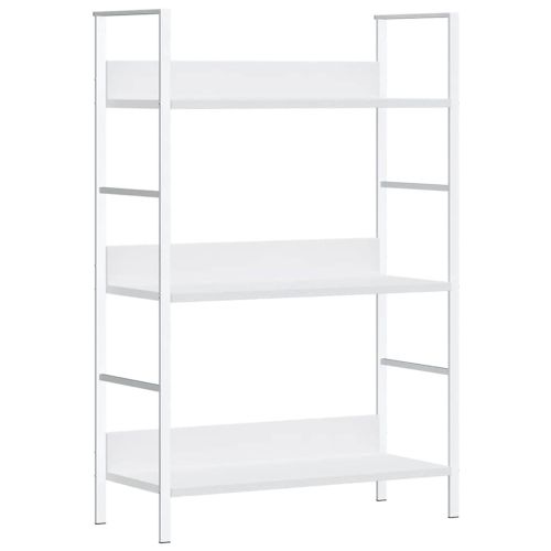 Библиотека с 3 рафта, бяла, 60x27,6x90,5 см, инженерно дърво