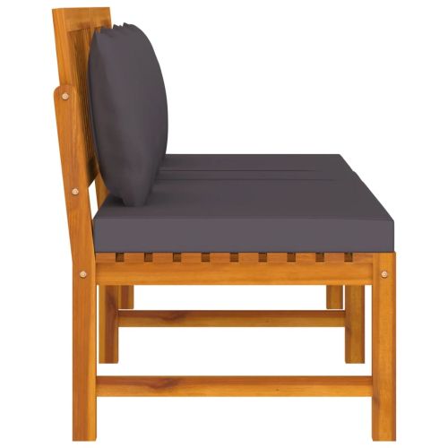 Дневно легло със сиви възглавници 200x60x75 см масивна акация