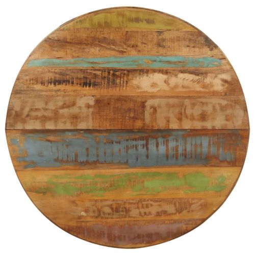 Трапезна маса, кръгла, 100x100x75 cм, регенерирано дърво масив