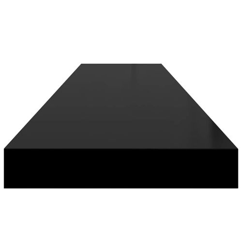 Окачени стенни рафтове, 4 бр, черен гланц, 120x23,5x3,8 см, МДФ
