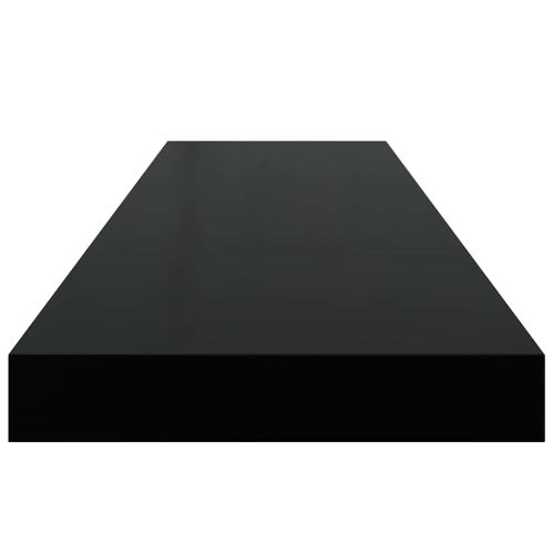 Окачени стенни рафтове, 4 бр, черен гланц, 90x23,5x3,8 см, МДФ
