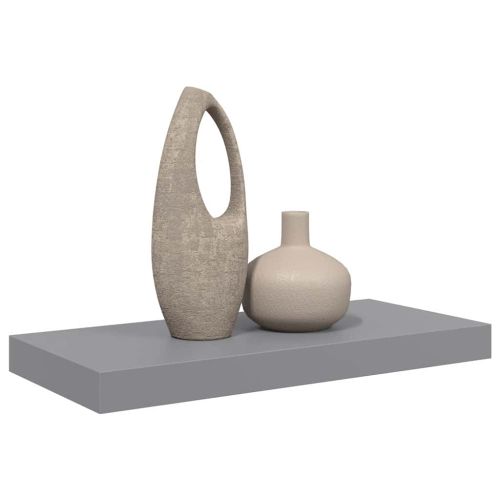 Окачен стенен рафт, сив, 50x23,5x3,8 см, МДФ