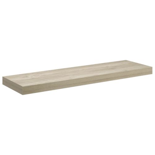 Окачени стенни рафтове, 2 бр, дъб, 80x23,5x3,8 см, МДФ