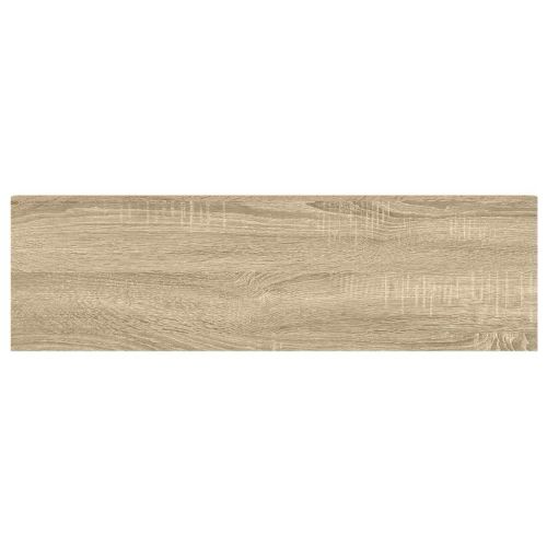 Окачен стенен рафт, дъб и бяло, 90x23,5x3,8 см, МДФ