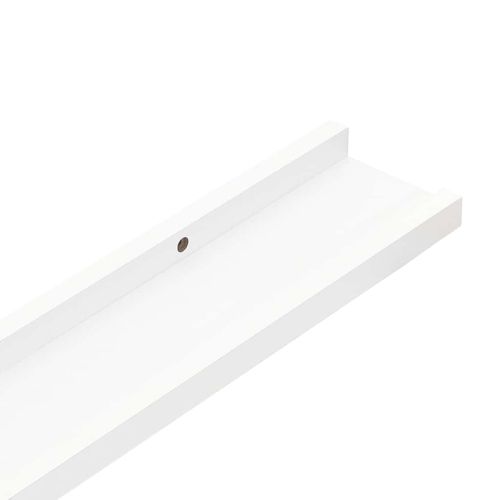 Стенни рафтове, 2 бр, бели, 115x9x3 см