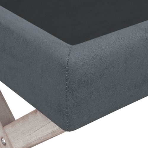 Табуретка за съхранение, тъмносива, 110x45x49 см, кадифе