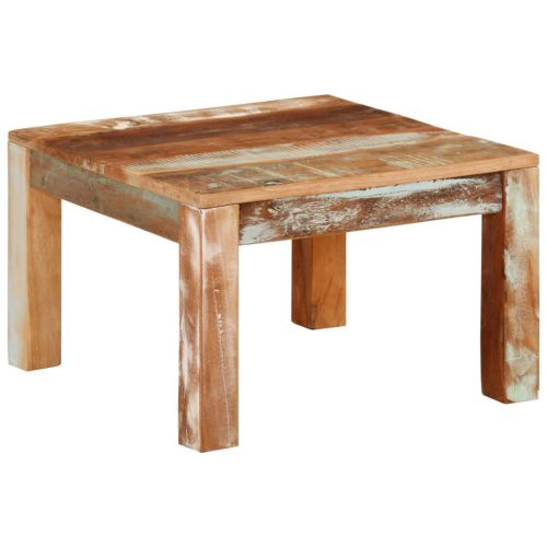 Маса за кафе, 55x55x35 см, масивно регенерирано дърво