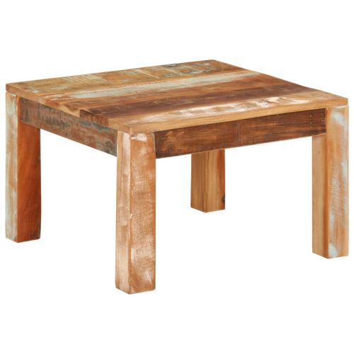 Маса за кафе, 55x55x35 см, масивно регенерирано дърво