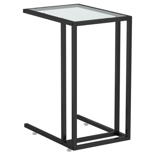Странична маса за компютър прозрачна 50x35x65см закалено стъкло
