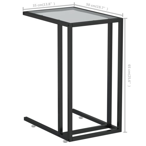 Странична маса за компютър прозрачна 50x35x65см закалено стъкло