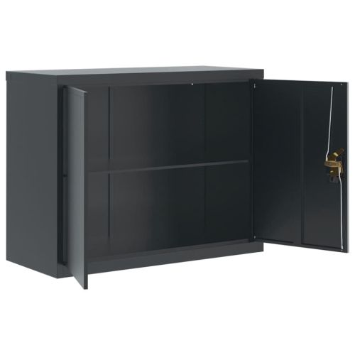 Шкаф за папки антрацит 90x40x70 см стомана