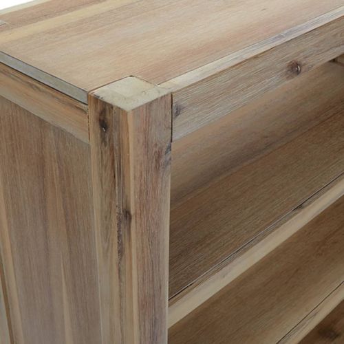 Библиотека с 3 рафта, 80x30x80 см, акациево дърво масив