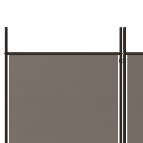 Параван за стая, 3 панела, антрацит, 150x200 cм, текстил