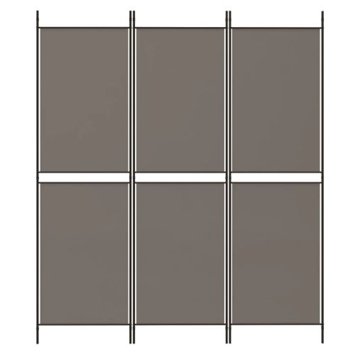 Параван за стая, 3 панела, антрацит, 150x220 cм, плат
