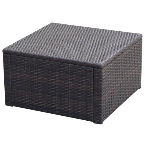 Табуретка за крака - отоманка, от полиратан, 53x53x30 cм, кафяв