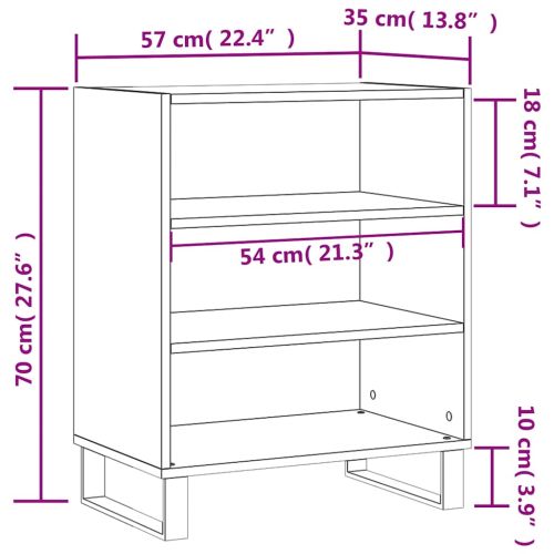 Бюфет черен 57x35x70 см инженерно дърво
