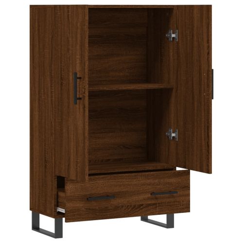Висок шкаф, кафяв дъб, 69,5x31x115 см, инженерно дърво