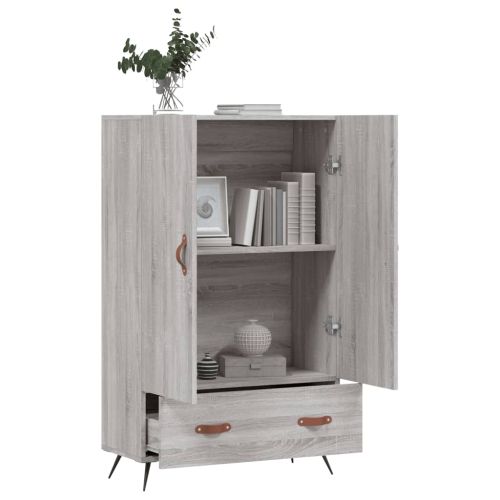 Висок шкаф, сив сонома, 69,5x31x115 см, инженерно дърво